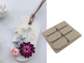 Molde silicona 6 tabletas aromaticas oval y rectangular 